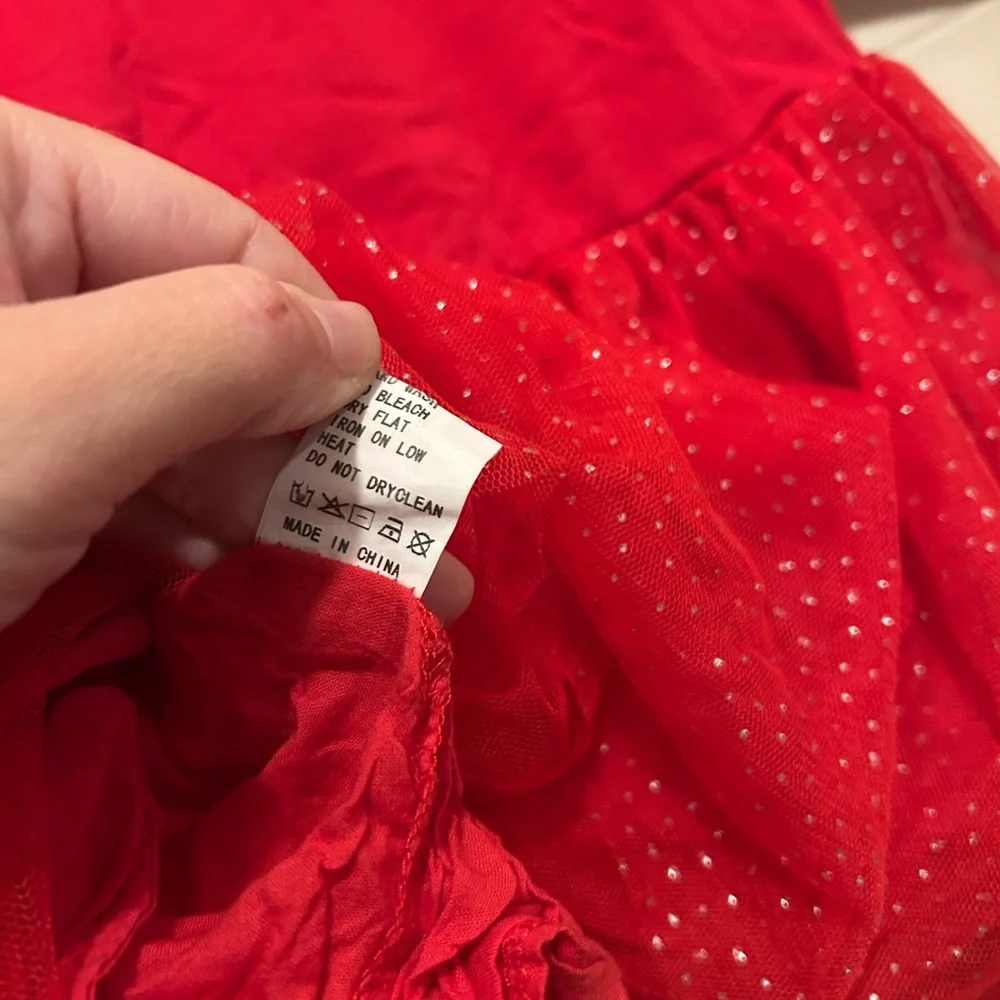 Festive Red long sleeve Tutu Dress with Reindeer Design - size 12-18 months